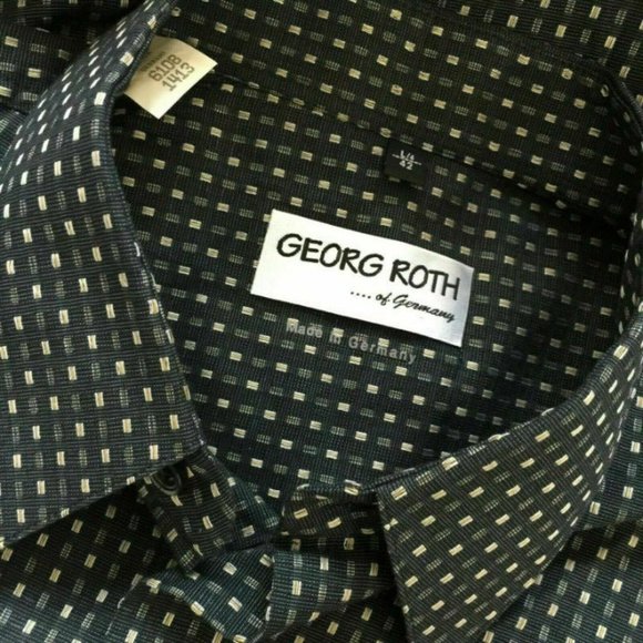 Georg Roth Of Germany Mens L / 4 42 Patterned Button Down Shirt - Picture 7 of 10
